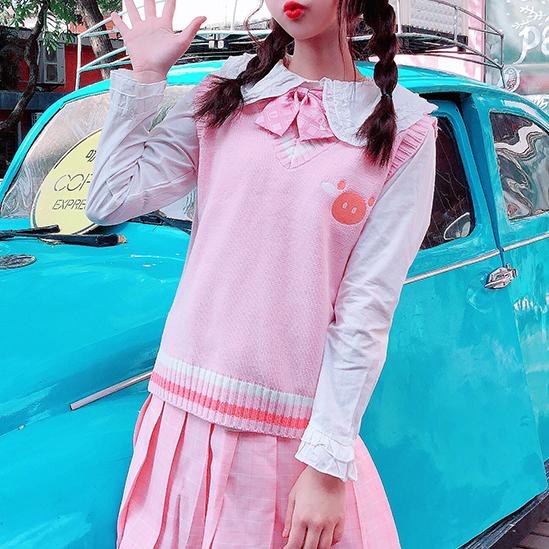 Embroidered Knitted Vest SD00836 - 2 - Kawaii Mix