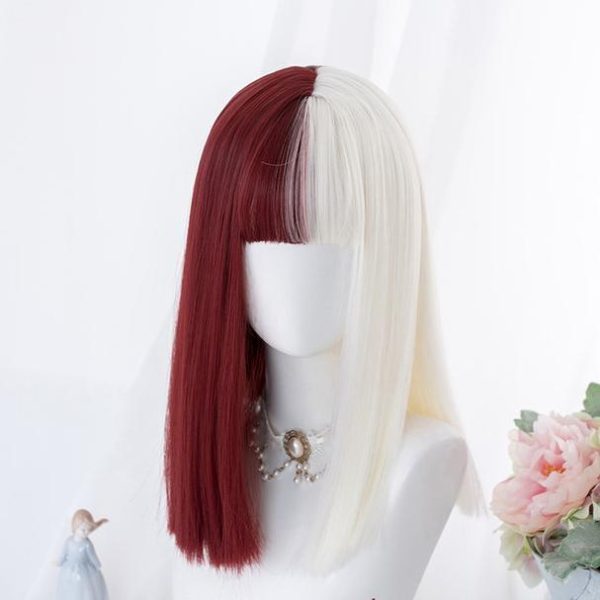 Harajuku Red White Split Wig SD01740 - 2 - Kawaii Mix