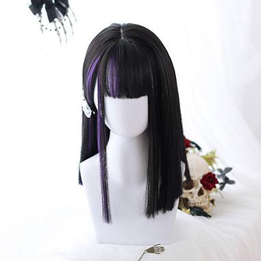 Dark Purple Black Straight Wig SD00980 - 1 - Kawaii Mix