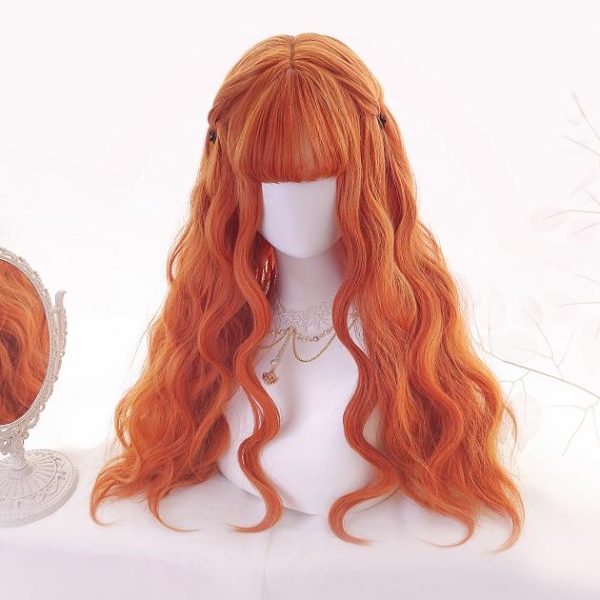Orange Long Curly Wig SD00402 - 1 - Kawaii Mix