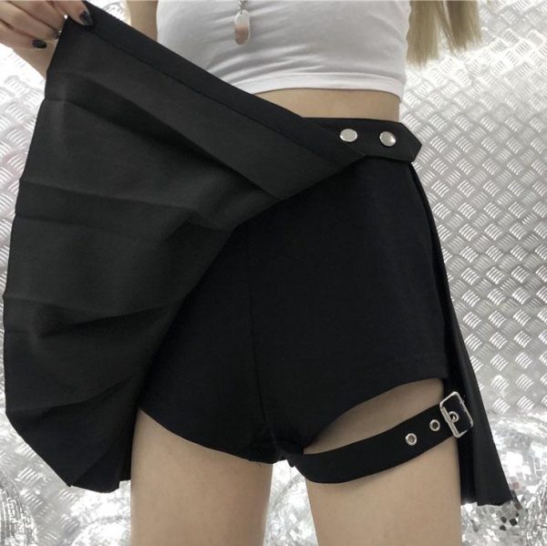 Black K-pop Pleated Skirt SD00937 - 2 - Kawaii Mix