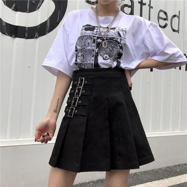 Pleated 4 Strap High Waist Skirt SD01723 - 3 - Kawaii Mix