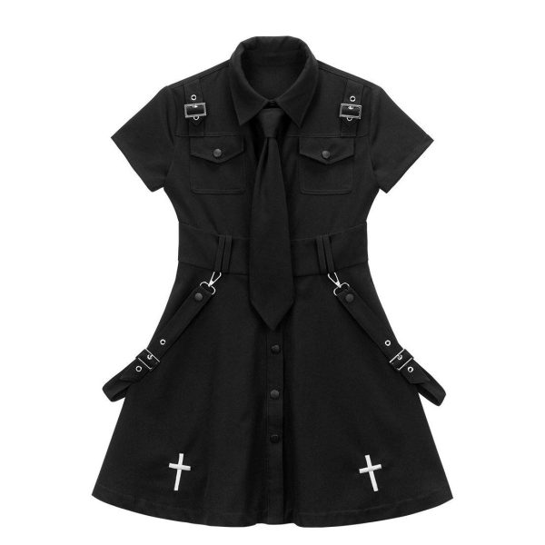Cross Black Uniform Dress SD01905 - 4 - Kawaii Mix