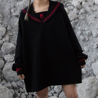Rose Embroidered Sailor Sweater Dress SD00584 - 1 - Kawaii Mix