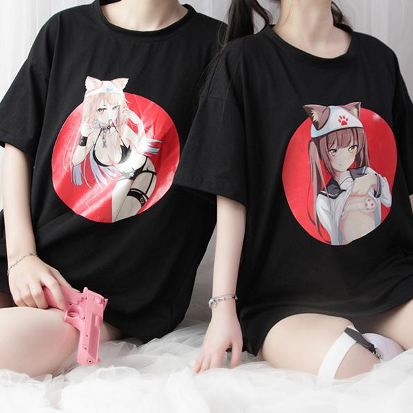 Pantsu Neko Girl T-shirt SD01375 - 1 - Kawaii Mix
