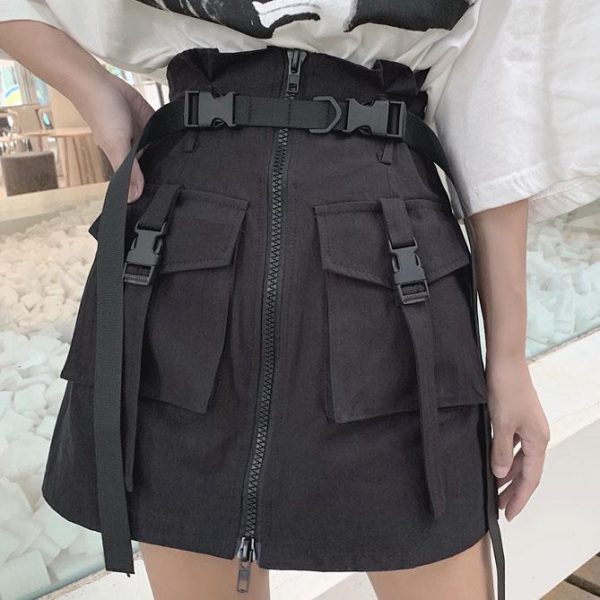 Street Zipper Pocket Skirt SD00925 - 1 - Kawaii Mix