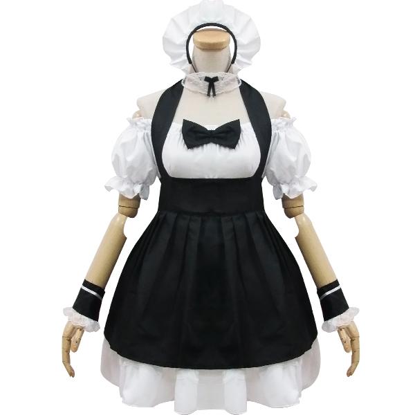 Black White Shoulder-less Bow Maid Dress SD00875 - 1 - Kawaii Mix