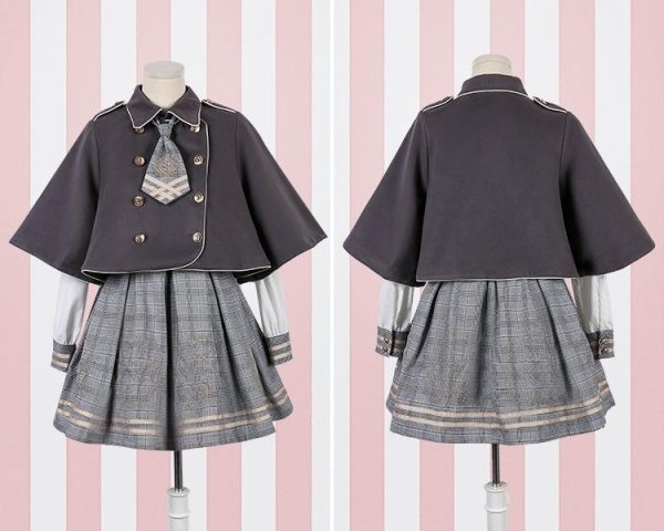 Detective Academy Embroidered Plaid Dress + Woolen Cloak SD00372 - 4 - Kawaii Mix