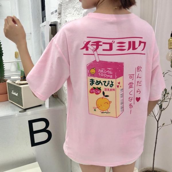 Japanese Strawberry Milk Drink T-shirt SD01435 - 4 - Kawaii Mix