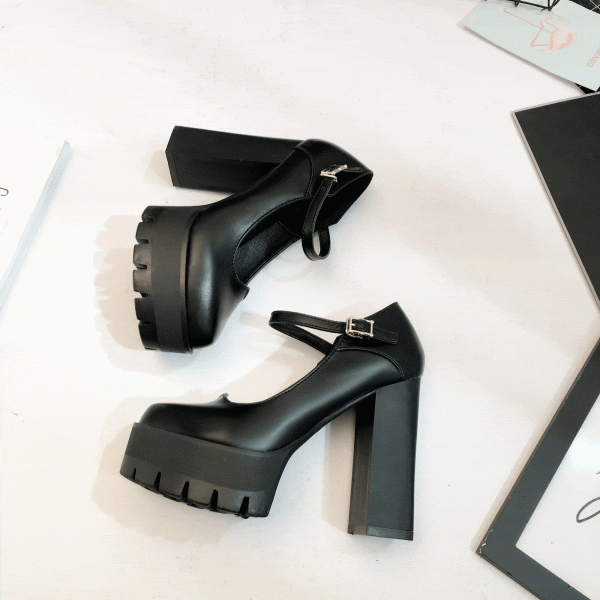 Black lolita Strap High Heels Shoes SD00229 - 7 - Kawaii Mix