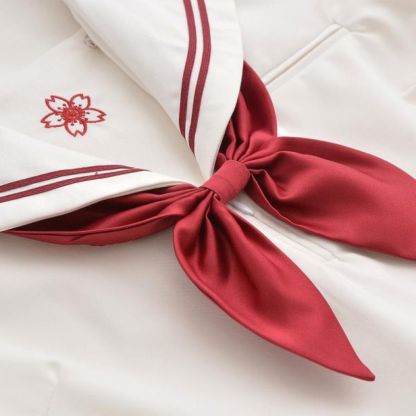 Red Sakura Blossom Embroidered School Uniform SD00840 - 7 - Kawaii Mix