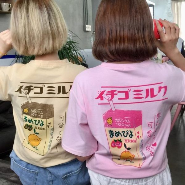 Japanese Strawberry Milk Drink T-shirt SD01435 - 1 - Kawaii Mix
