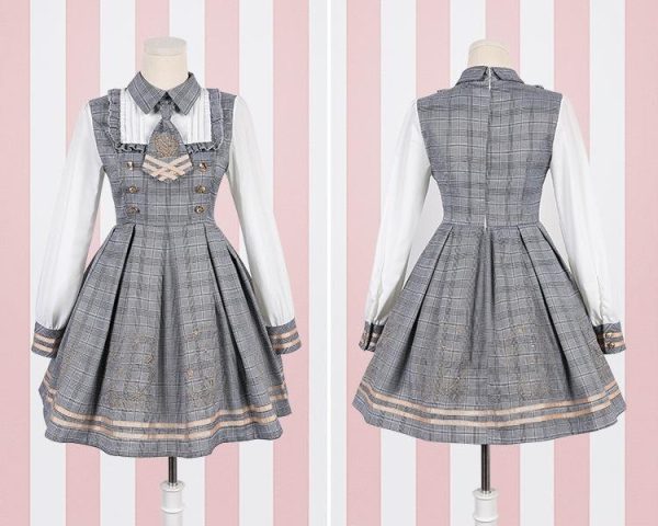 Detective Academy Embroidered Plaid Dress + Woolen Cloak SD00372 - 6 - Kawaii Mix