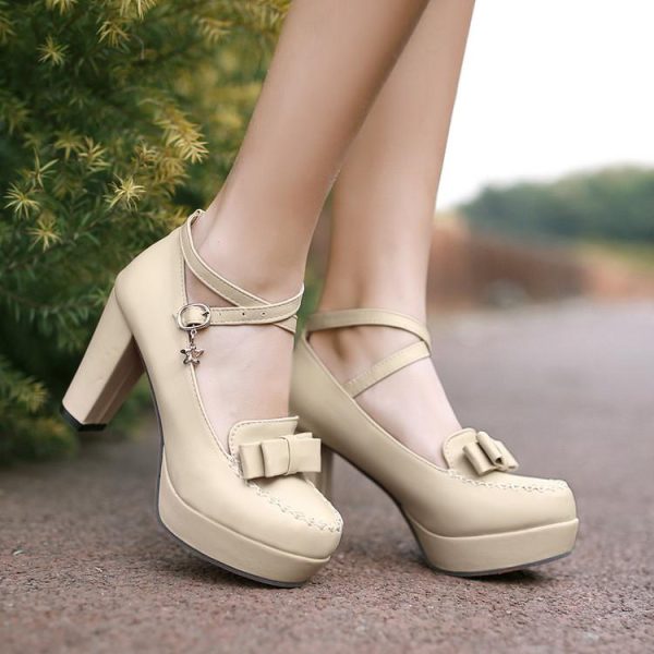 Lolita Dolly Strap Bow High-Heel Shoes SD00238 - 13 - Kawaii Mix