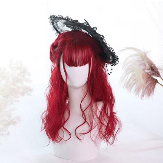 Bordeaux Red Curly Long Wig SD00212 - 1 - Kawaii Mix